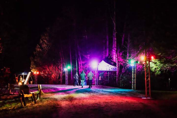 éclairage de site activiyté familiale Québec